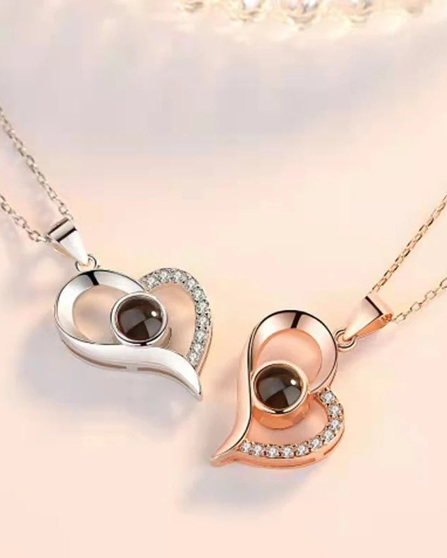 Collar Te Amo en 100 idiomas + Caja Regalo Premium