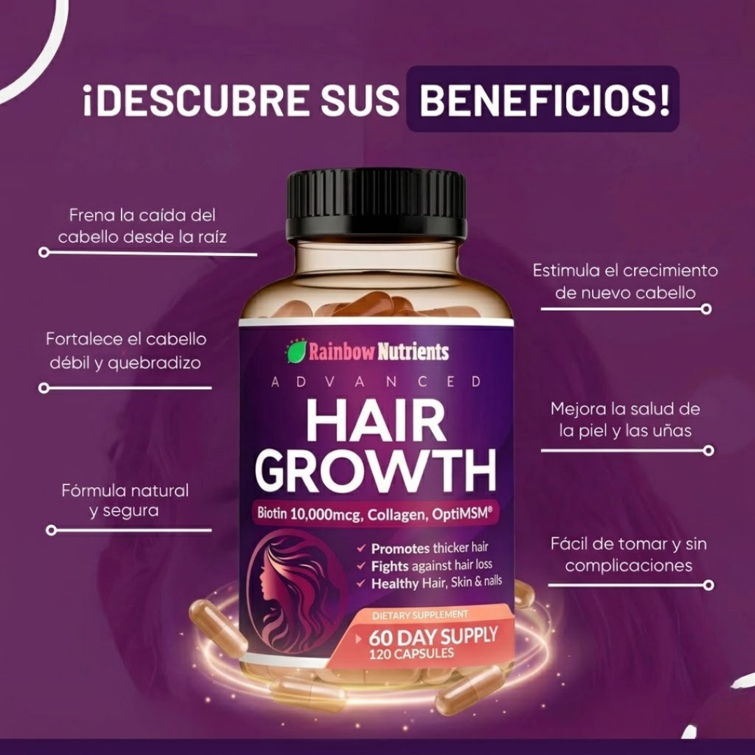 Adiós Cabello Estancado con Hair Growth Advanced™ X 120 Cápsulas