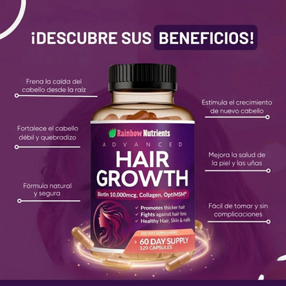 Adiós Cabello Estancado con Hair Growth Advanced™ X 120 Cápsulas